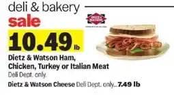 Meijer Dietz & Watson Ham, Chicken, Turkey or Italian Meat offer