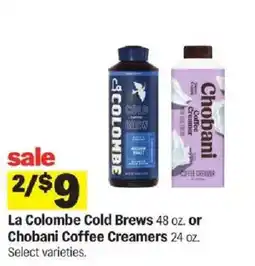 Meijer La Colombe Cold Brews or Chobani Coffee Creamers offer