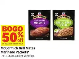 Meijer McCormick Grill Mates Marinade Packets offer