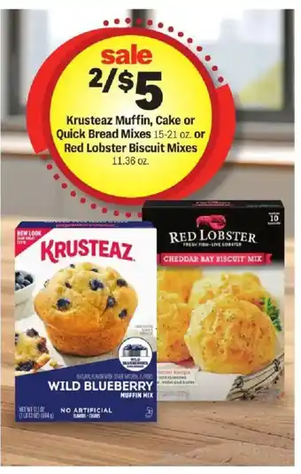 Meijer Krusteaz Muffin, Cake or Quick Bread Mixes or Red Lobster Biscuit Mixes offer