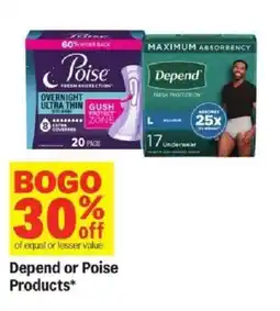 Meijer Depend or Poise Products offer