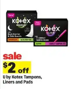 Meijer U by Kotex Tampons, Liners and Pads offer