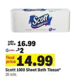 Meijer Scott 1000 Sheet Bath Tissue offer