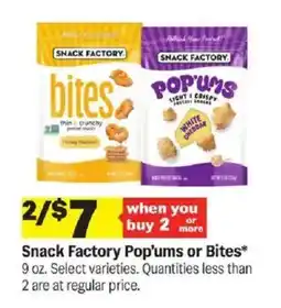 Meijer Snack Factory Pop'ums or Bites offer
