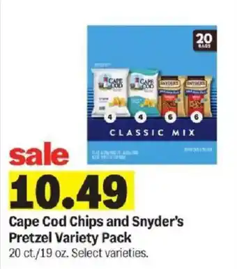 Meijer Cape Cod Chips and Snyder's Pretzel Variety Pack offer