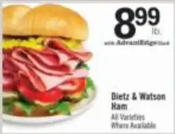 Price Chopper Dietz & Watson Ham offer