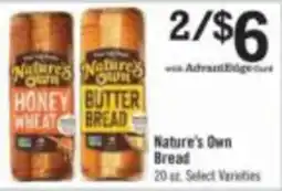 Price Chopper Nature's Own Bread offer