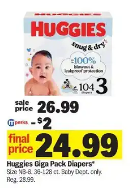 Meijer Huggies Giga Pack Diapers offer
