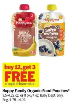 Meijer Happy Family Organic Food Pouches offer