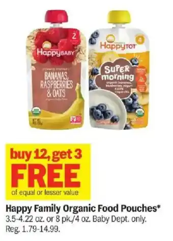 Meijer Happy Family Organic Food Pouches offer