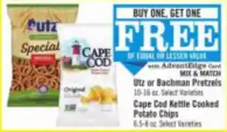 Price Chopper Utz or Bachman Pretzels Cape Cod Kettle Cooked Potato Chips offer