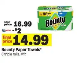 Meijer Bounty paper towels offer