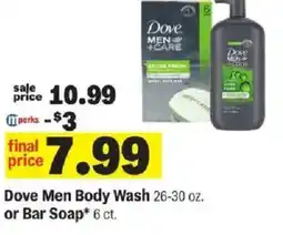 Meijer Dove Men Body Wash or Bar Soap offer