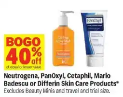 Meijer Neutrogena, PanOxyl, Cetaphil, Mario Badescu or Differin Skin Care Products offer
