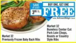 Price Chopper Market 32 Boneless Center Cut Pork Loin Chops, Roasts or Country Style Ribs offer