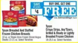 Price Chopper Tyson Crispy Strips, Any Tizers, Grilled & Ready or Lightly Breaded Frozen Chicken offer