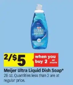 Meijer Meijer Ultra Liquid Dish Soap offer