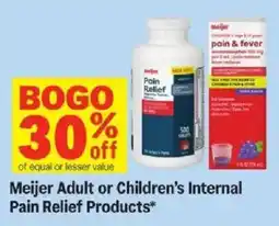 Meijer Meijer Adult or Children's Internal Pain Relief Products offer