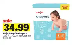 Meijer Meijer baby club diapers offer