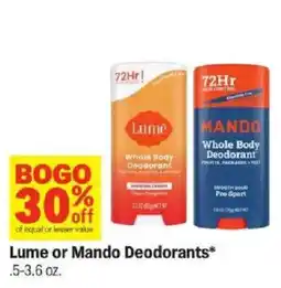 Meijer Lume or Mando Deodorants offer