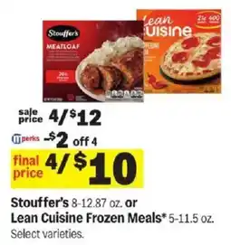 Meijer Stouffer's frozen meals or Lean Cuisine frozen meals offer