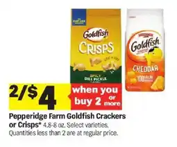 Meijer Pepperidge Farm Goldfish Crackers or Crisps offer