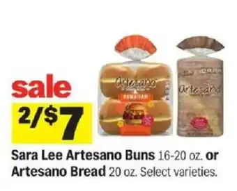 Meijer Sara Lee Artesano Buns or Artesano Bread offer