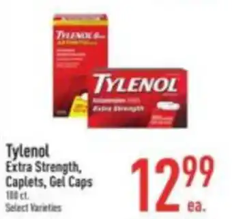 Tylenol extra strength, caplets, gel caps