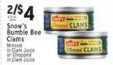 Met Foodmarkets Snow's Bumble Bee Clams offer
