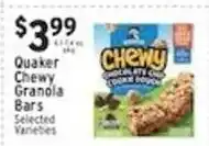 Met Foodmarkets Quaker chewy granola bars offer