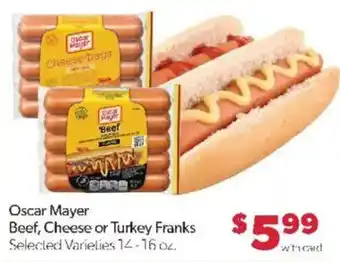Oscar Mayer Beef, Cheese or Turkey Franks