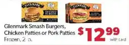 Family Fare Glenmark Smash Burgers, Chicken Patties or Pork Patties offer