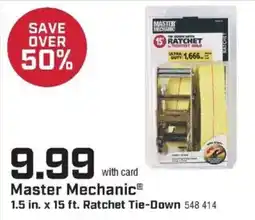 Family Fare Master Mechanic ratchet tie-down offer