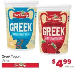Family Fare Our Family Greek Yogurt offer