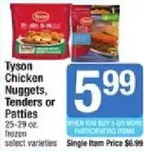 Star Market Tyson Chicken Nuggets, Tenders or Patties offer