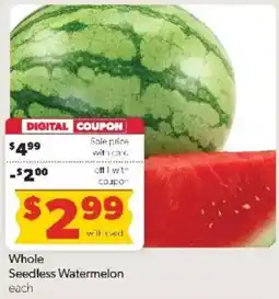 Family Fare Whole Seedless Watermelon offer