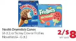 Family Fare Nestlé Drumstick Cones or Skinny Cow or Frollies Novelties offer