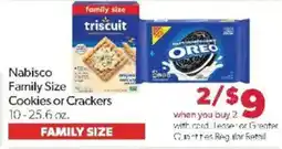 Family Fare Nabisco Family Size Cookies or Crackers offer
