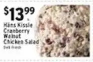 Met Foodmarkets Hans Kissle Cranberry Walnut Chicken Salad offer