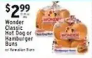 Met Foodmarkets Wonder Classic Hot Dog or Hamburger Buns offer
