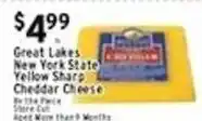 Met Foodmarkets Great Lakes New York State Yellow Sharp Cheddar Cheese offer