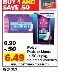 Shop 'n Save Poise Pads or Liners offer
