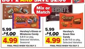 Shop 'n Save Hershey's Kisses or Minatures Candy offer