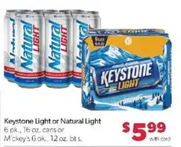 Family Fare Keystone Light or Natural Light offer
