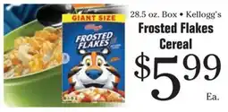 Morton Williams Kellogg's Frosted Flakes Cereal offer