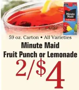 Morton Williams Minute Maid Fruit Punch or Lemonade offer