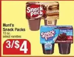 Shaw's Hunt's Snack Packs offer