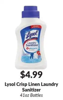 Woodman's Lysol crisp linen laundry sanitizer offer
