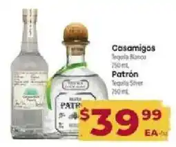 Cardenas Casamigos Tequila Blanco, Patron Tequila Silver offer
