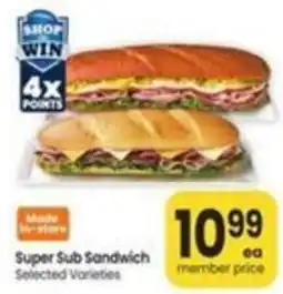 Safeway Super Sub Sandwich offer